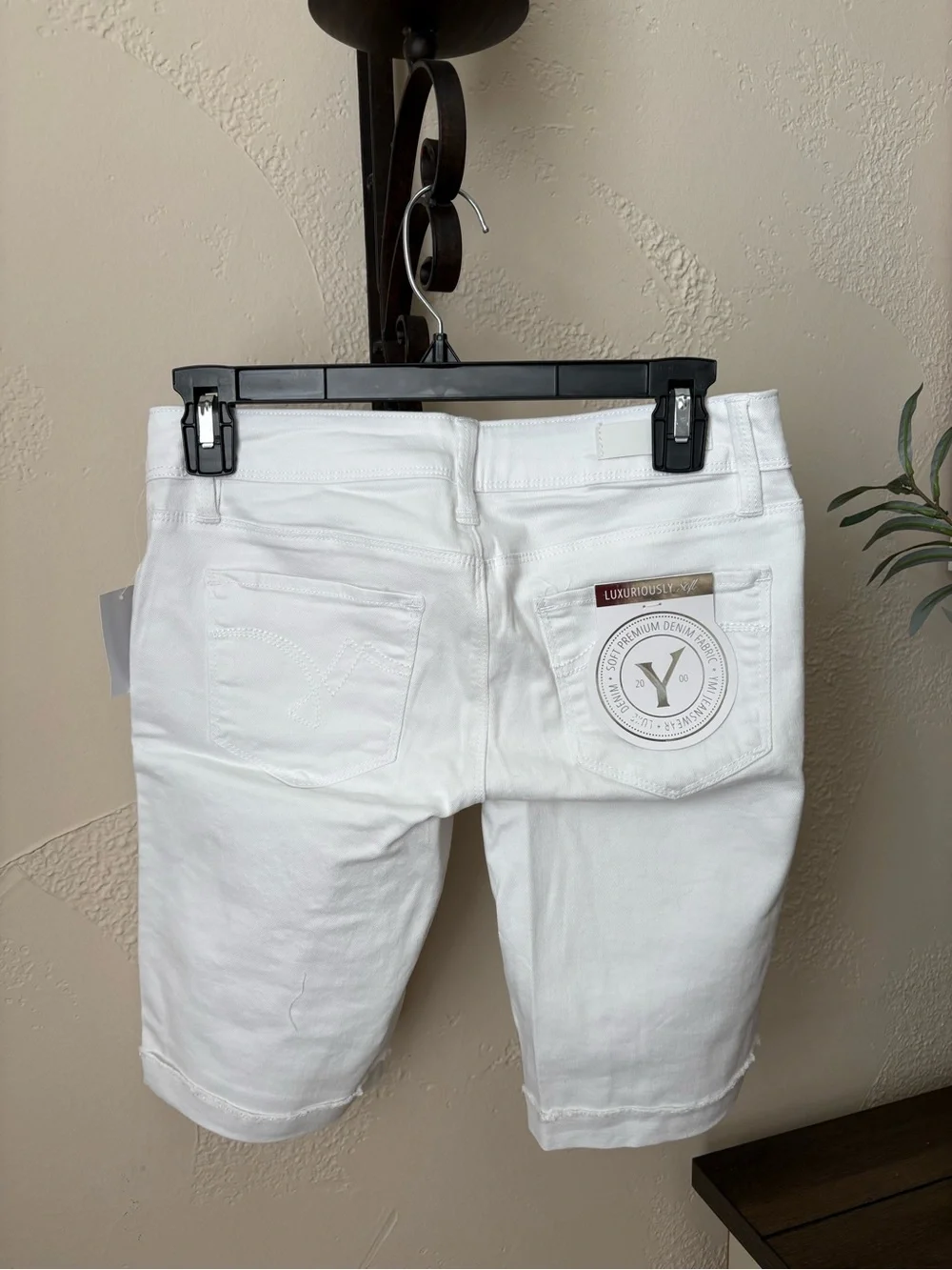 YMI White Bermuda Jean Shorts